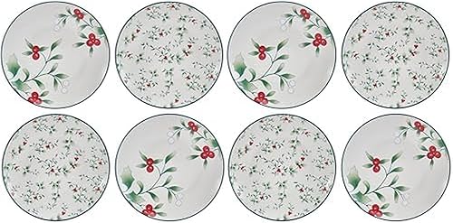 Pfaltzgraff Winterberry Holiday - Juego de 4 platos surtidos para aperitivos, 6 pulgadas, multicolor (paquete de 2)