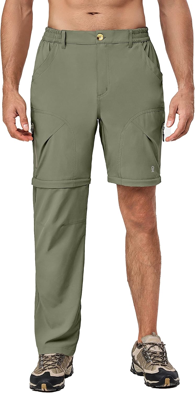 Little Donkey Andy Men’s Stretch Convertible Pants Zip-Off Lightweight Quick-Dry Hiking Fishing Travel Pants