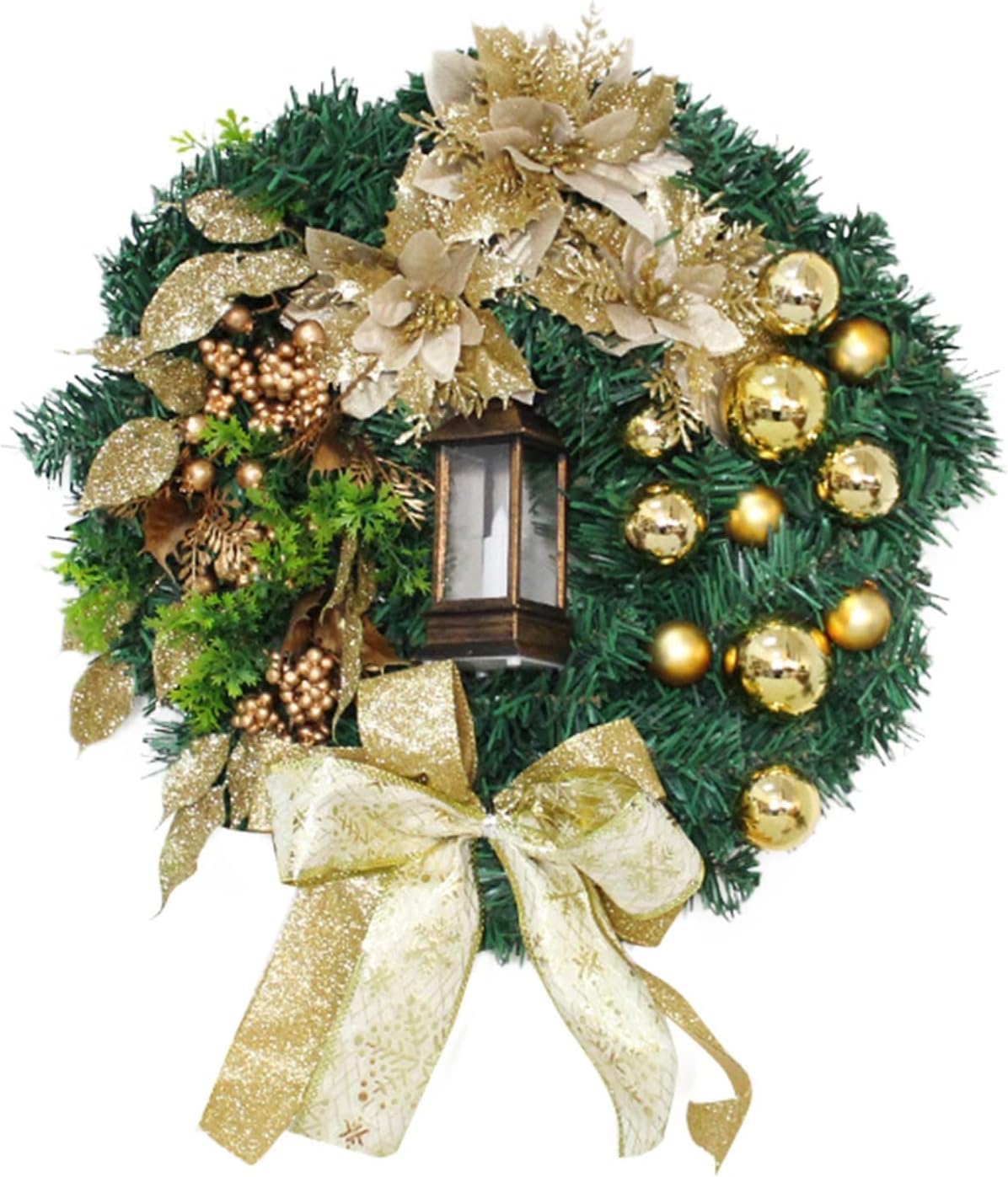 Amazon.co.jp: クリスマス飾り【ライト付き】クリスマスリース玄関用  