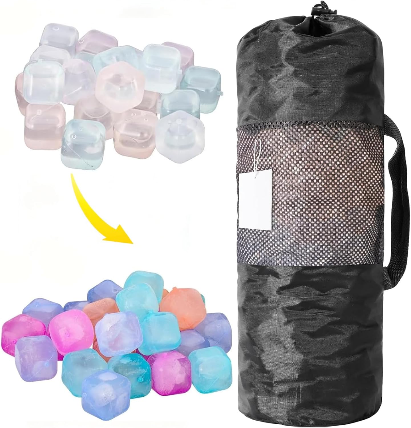 380 Pack Color-changing Reusable Ice Cube, Plastic Ice Cubes for Drinks, Washable Refreezable BPA Free, Non-Melting Ice Cubes for Whiskey, Cocktails, Wine, Coffee (Color-changing)