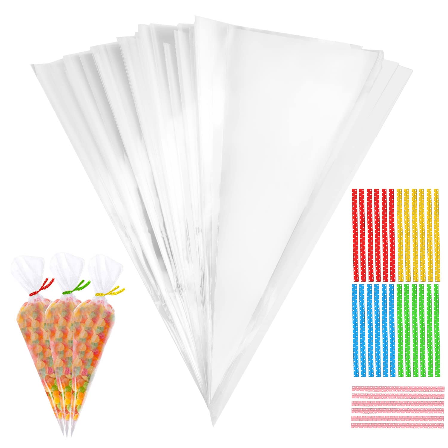 100 Pcs Christmas Sweet Cones Bags Kids Party Bags 100pcs - View #9