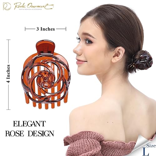 Miniatura 8 de RC ROCHE ORNAMENT 6 piezas de abrazadera de peine de cúpula rosa para mujer, de plástico, antideslizante, agarre fuerte, agarre seguro, accesorio de