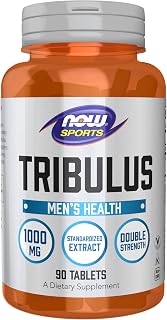 NOW Foods Sports Nutrition, Tribulus (Tribulus terrestris) 1,000 mg, Double Strength, Men's Health, 90 Tablets