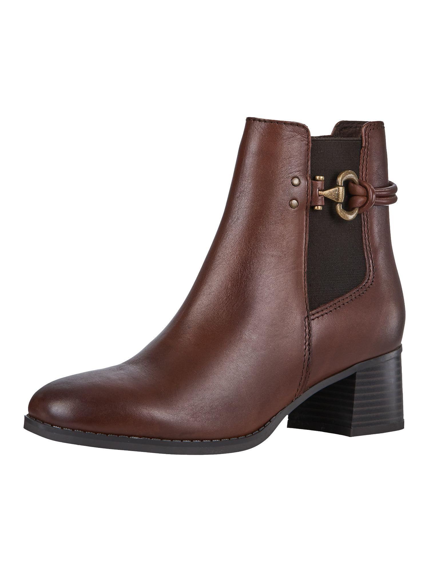 MARCO TOZZI Damen Chelsea Boots aus Leder mit Absatz