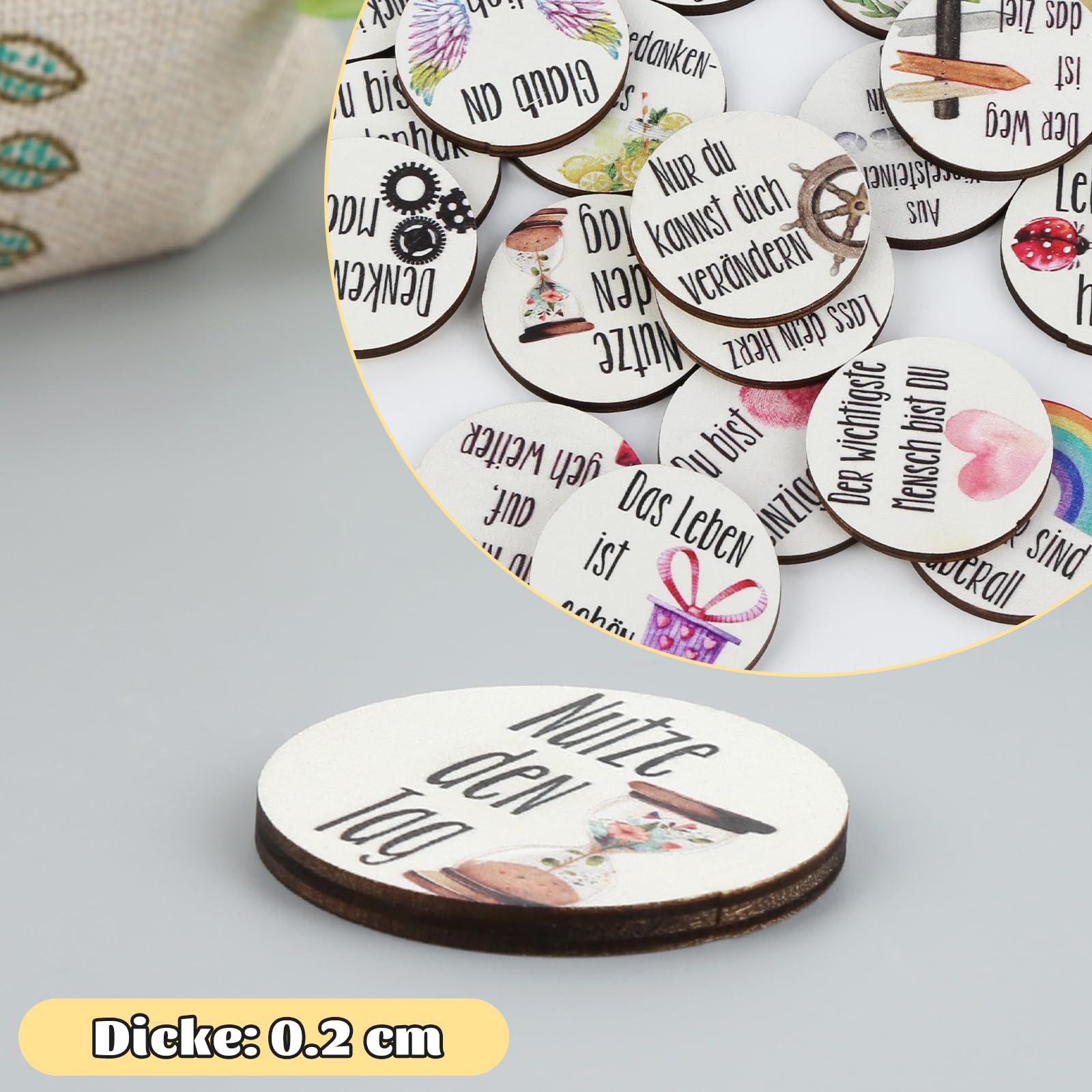 Porte Bonheur Naissance Petit Coeur 24 Petits Porte-Bonheurs En Bois Cadeaux D'Encouragement Porte-Bonheurs Cadeau Invite Mariage