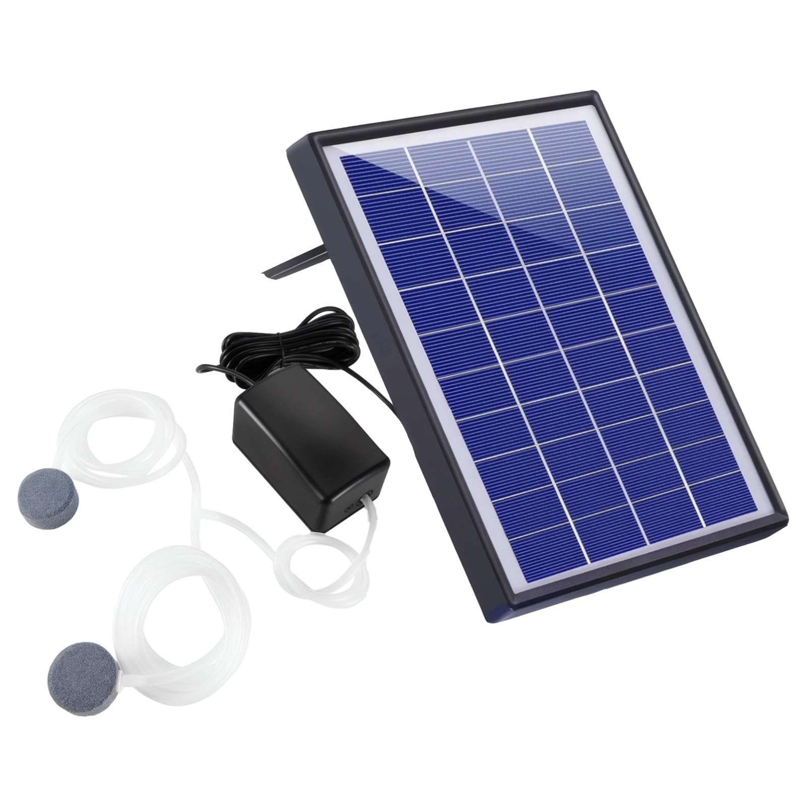 6 W napowietrzacz stawu zasilany energią słoneczną, podwójne wyloty z rurką powietrzną 8,2 m, 765 g/min, małe i zbiorniki na ryby, 8,9 x 7,7 cala