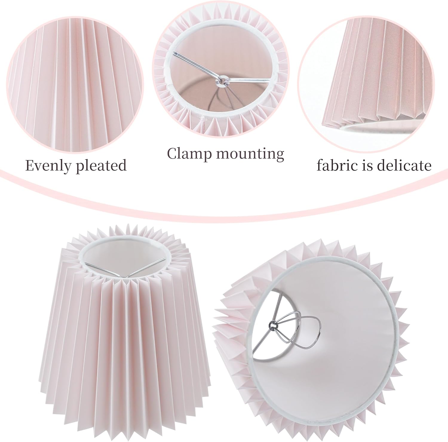 Small Pleated Lampshade Chandelier Shades Set of 6, Lampshade for Wall Lamp,Chandelier Shades,Small Table Lamps,For Cutting Edge Bulbs, Light Bulb Shade,Chandelier Light Covers,4" X 5" X 6"