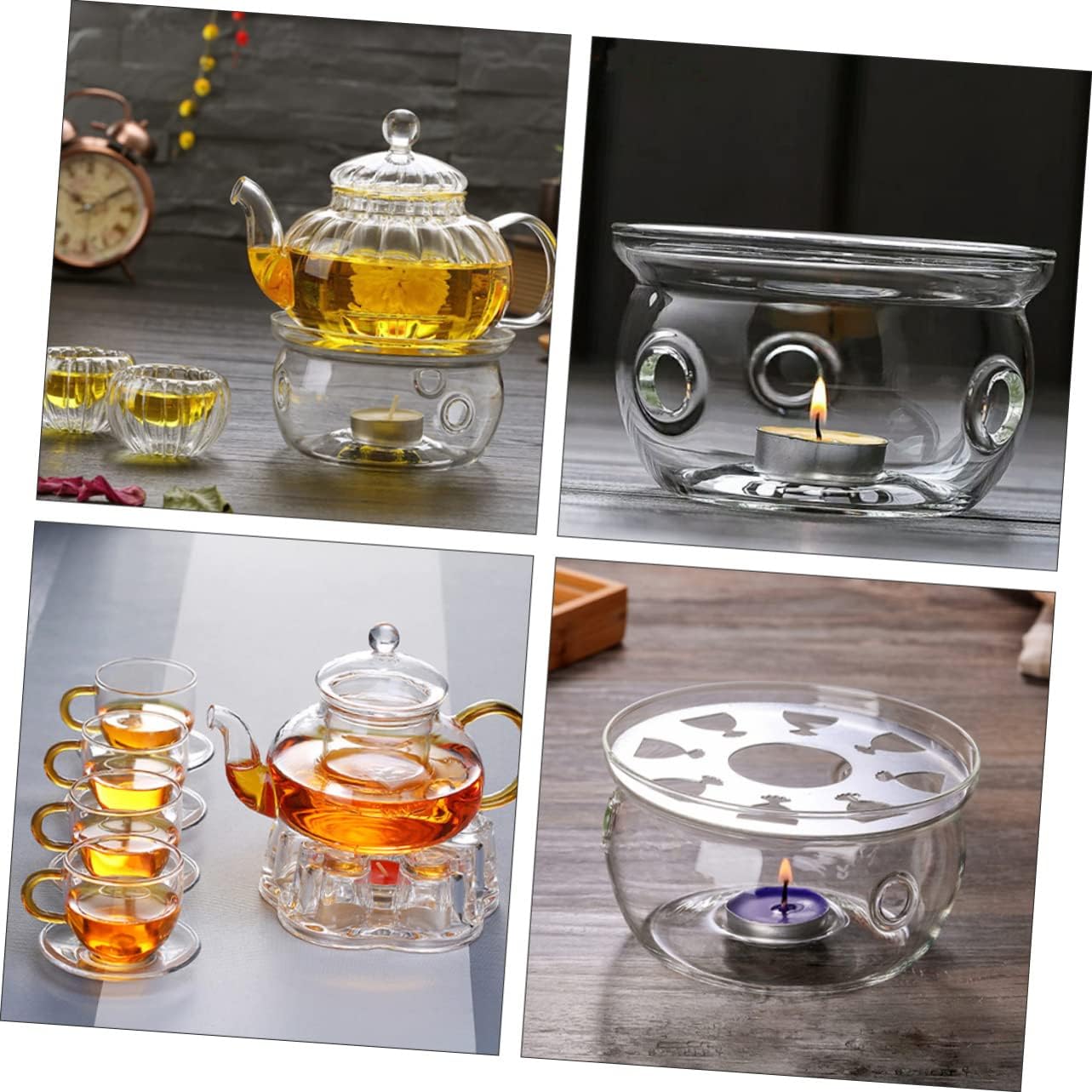 2Pcs Teapot Warmer Borosilicate Heating Stand for Tea for Home and Office Safe Ventilation for Housewarming and Birthdays