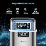 LIVINGbasics Ice Maker Countertop, Dual Way Water Filling, 3.2L Stainless Steel Ice Machine, 44lbs Per Day, 24 Cubes Ready in 14 Mins and Self-Cleaning Function, Ice Thickness Controlling