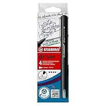 STABILO dr!ver – Fineliner Premium – Tratto Fine (0,4 mm) – Astuccio da 4 – Verde, Rosso, Blu, Nero