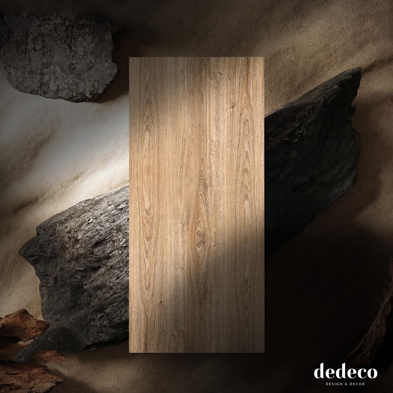 dedeco - Panel de ducha de esquina de aluminio con diseño de madera V2, 2 x 90x200cm, perfecto como pared posterior de baño para reemplazo de azulejos, apto para muchos baños, fabricado en Alemania