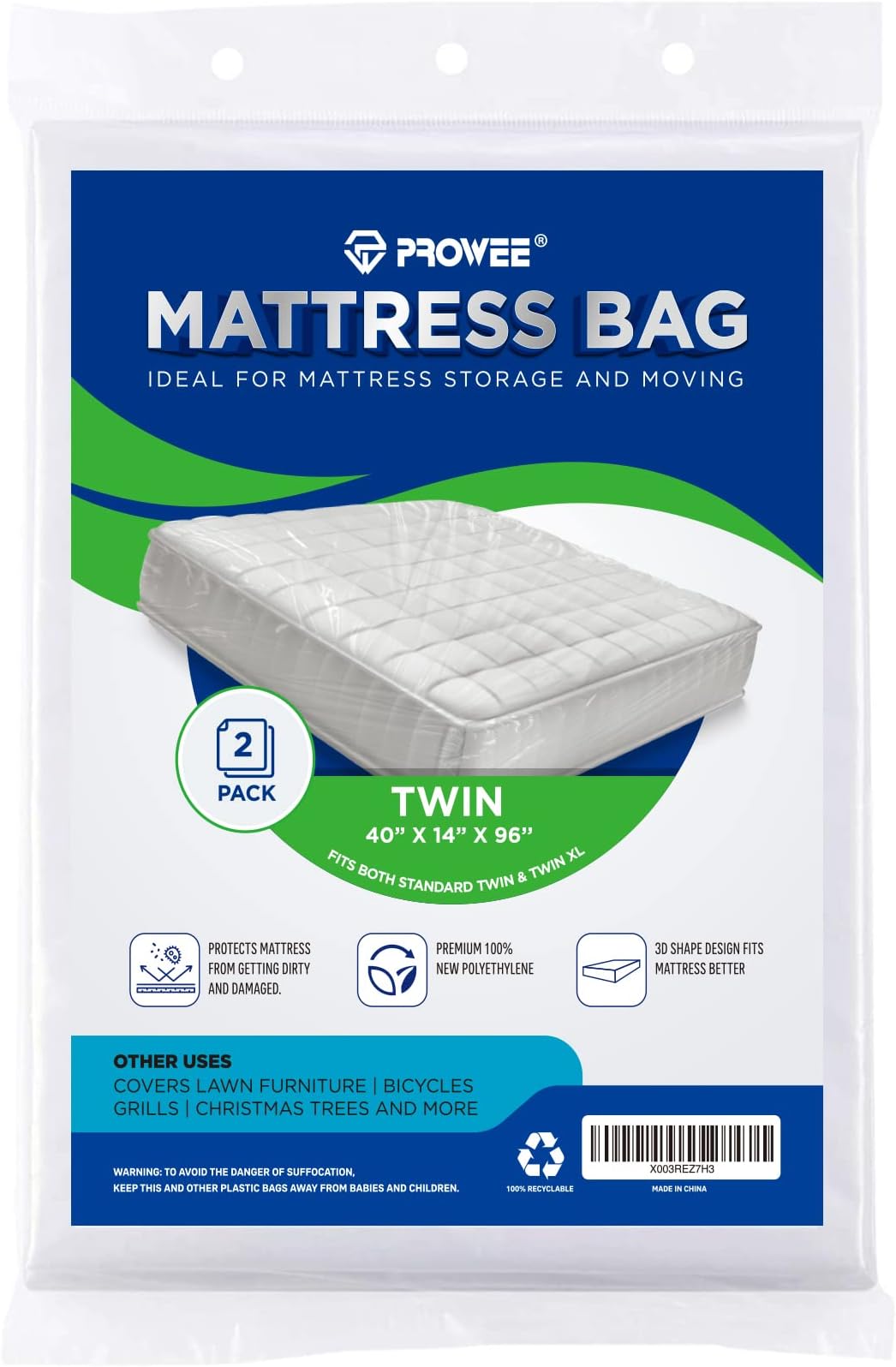 VICMORE Twin Mattress Bags 2 Pack Waterproof, Odorless