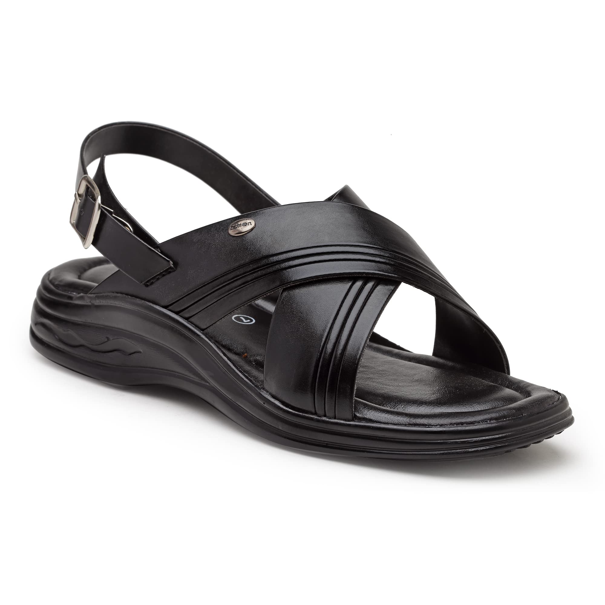 Action Mens SA-3351 Black Synthetic Leather Slip-On Casual Sandal (B0BPCVLB3P) Amazon Price History, Amazon Price Tracker