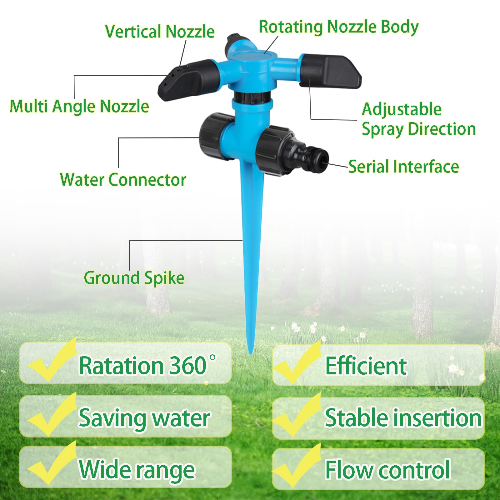 Rain Bird 8VAN Variable Arc Adjustable Sprinkler Nozzle w/Screen, 8 Foot Radius
