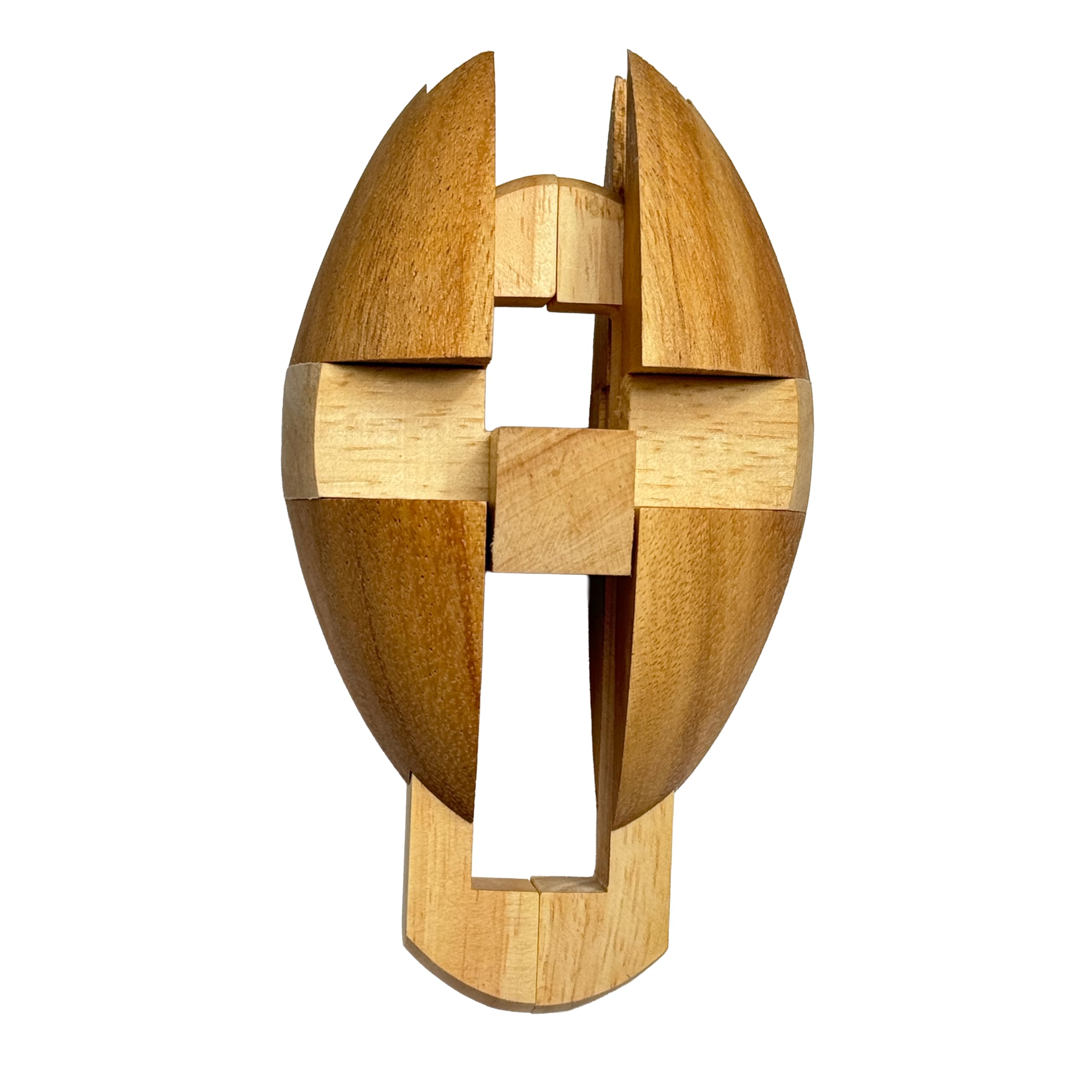 wooden rugby ball ornament puzzle, 10 x 15 cm - Image 4