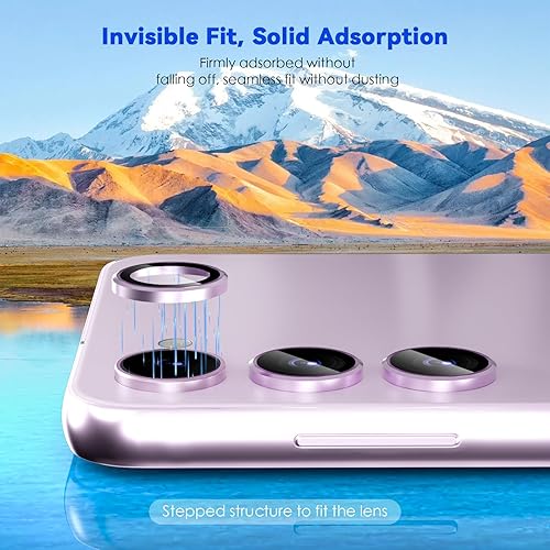 Miniatura 6 de CloudValley 3 piezas Protector de lente de cámara para Samsung Galaxy S24  S23  S23 Plus, vidrio templado 9H + anillo protector de lente individual