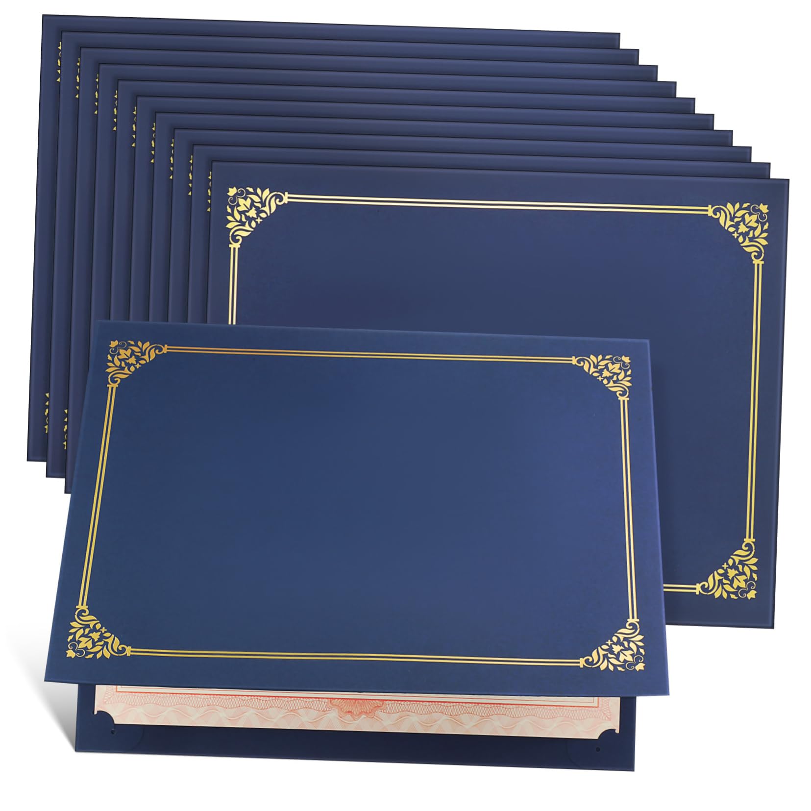 EXCEART 30pièces Lot De Pochettes Certificats Rigides Avec Bordure or Protège-documents Papier Pour Diplômes Remise Récompenses Finition Élégante Pour Cérémonie Graduation