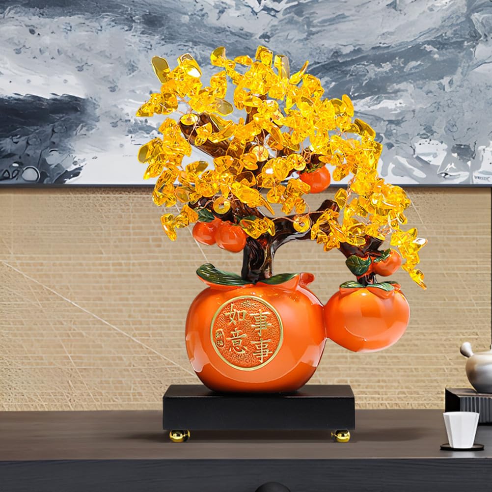 Persimmon żywica chińska statua figurka Feng Shui ozdoba grafika ozdoba na środek stołu błogosławieństwo rzeźba do szafki sklep półka na książki ozdoba,B