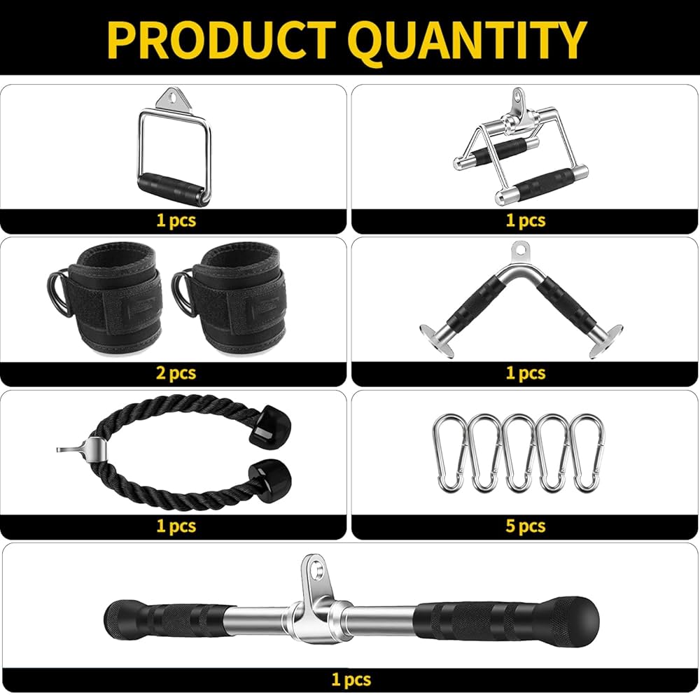 フィトネス筋トレアタッチメント7点 Amazon.co.jp: PEWETE ネスストレートバーケーブルマシン