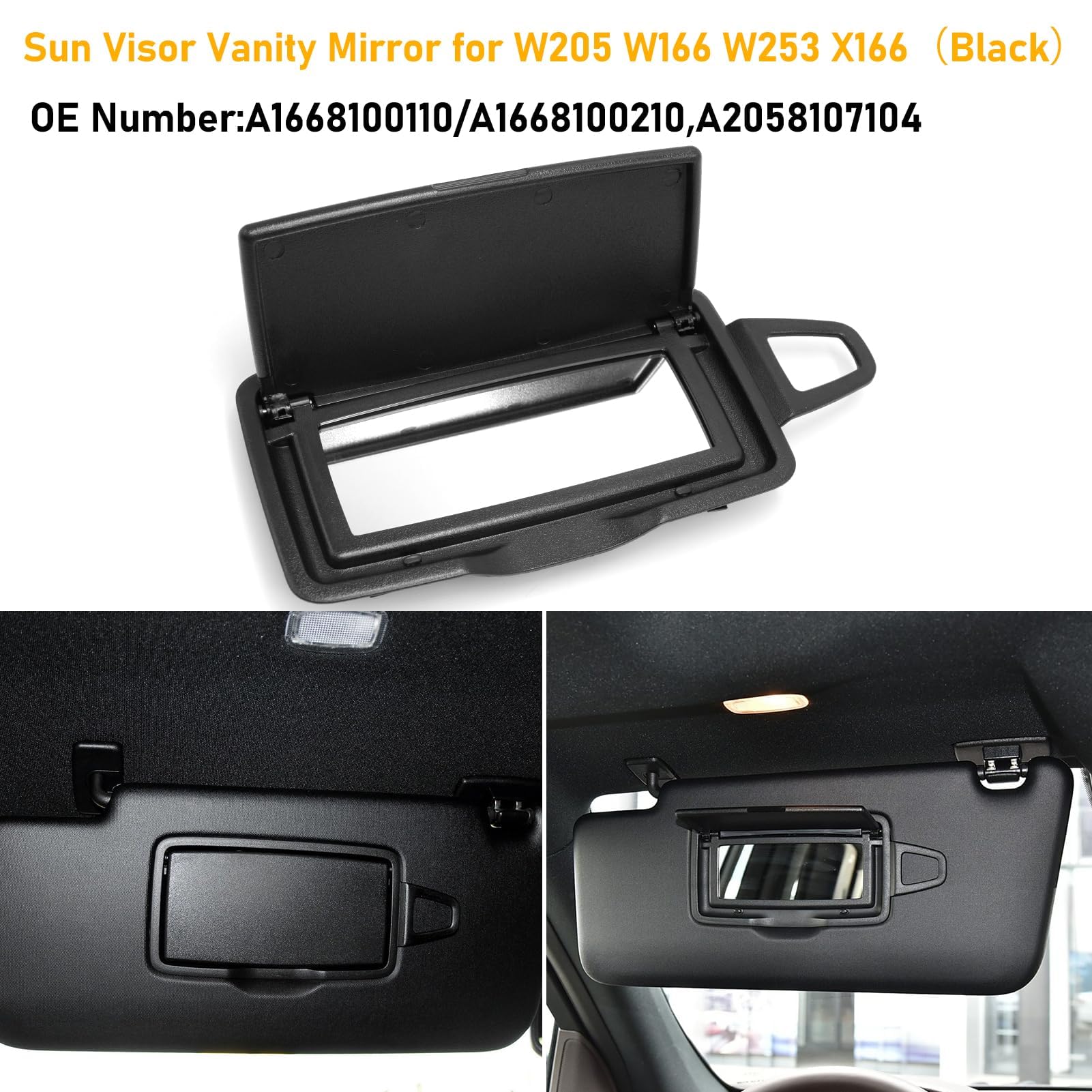 Left Black Car Sun Shade Visor Makeup Mirror Cover for Left Black Car Sun Shade Visor Makeup Mirror Cover for