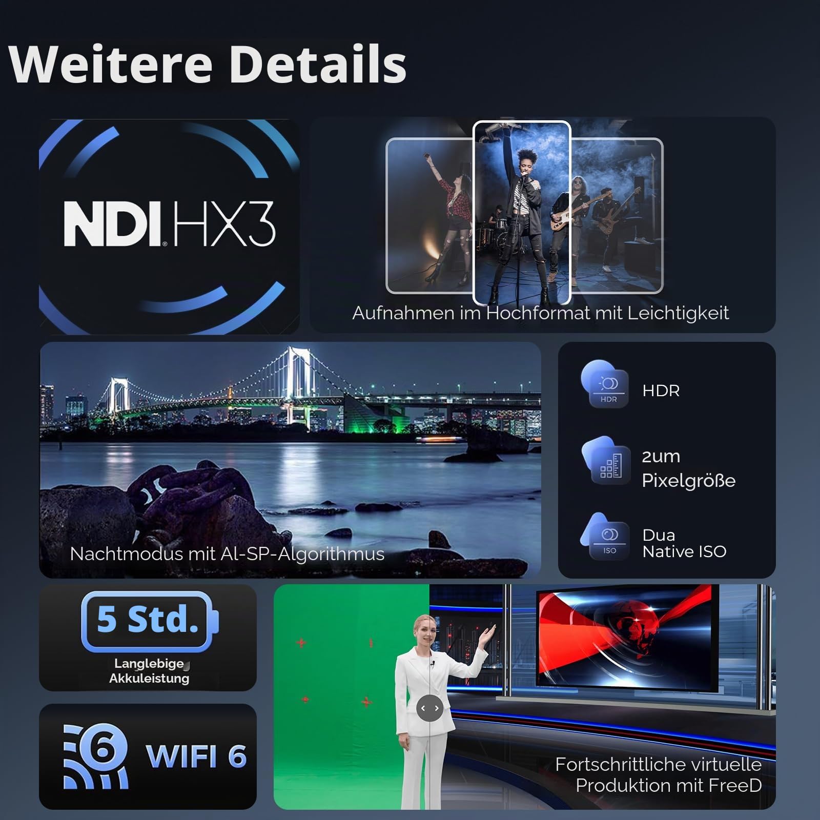 OBSBOT Tail 2 NDI Aktiviert PTZR Kamera 4K 60FPS, 1/1,5 Zoll 50MP