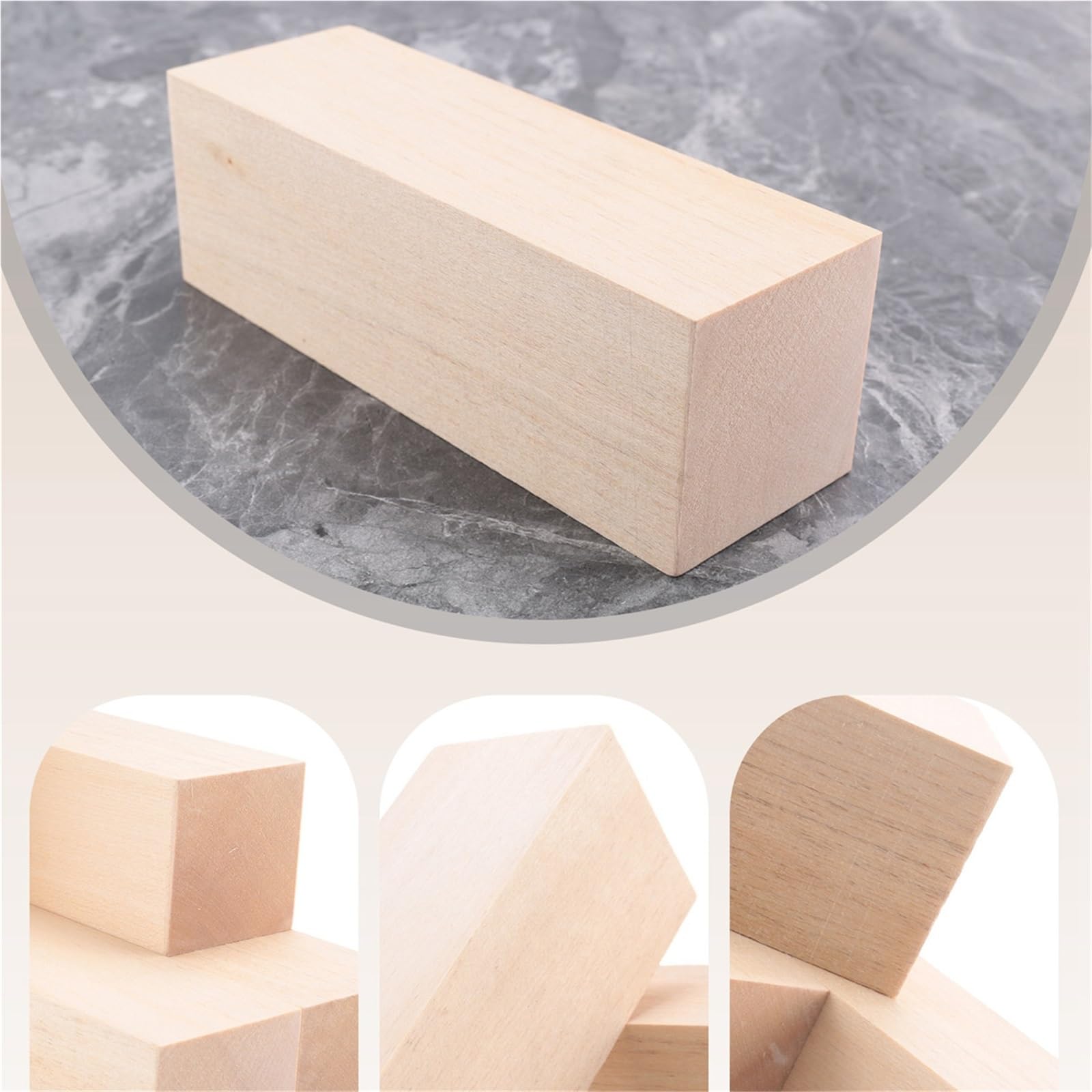 Taco De Madera De Tilo 8 Piezas de Bloques de Madera Grandes for tallar, Bloques de Madera for tallar, Bloques de Madera de Tilo, Juego de Madera Blanda sin terminar para Tallar