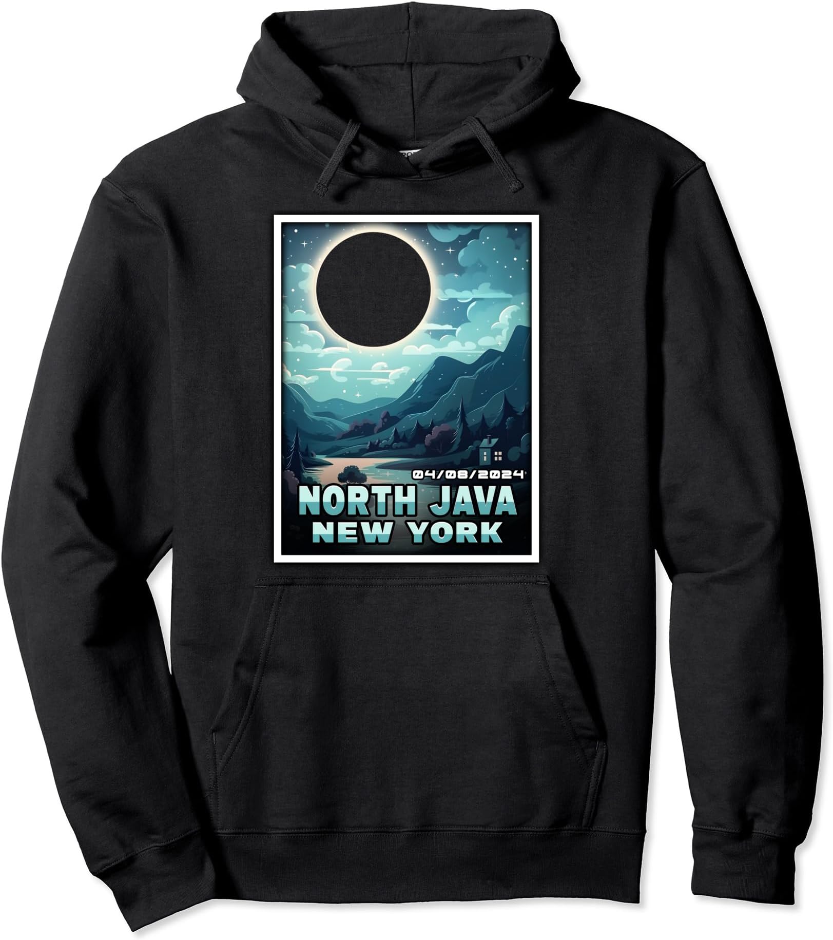 North Java New York Total Solar Eclipse 2024 Pullover Hoodie