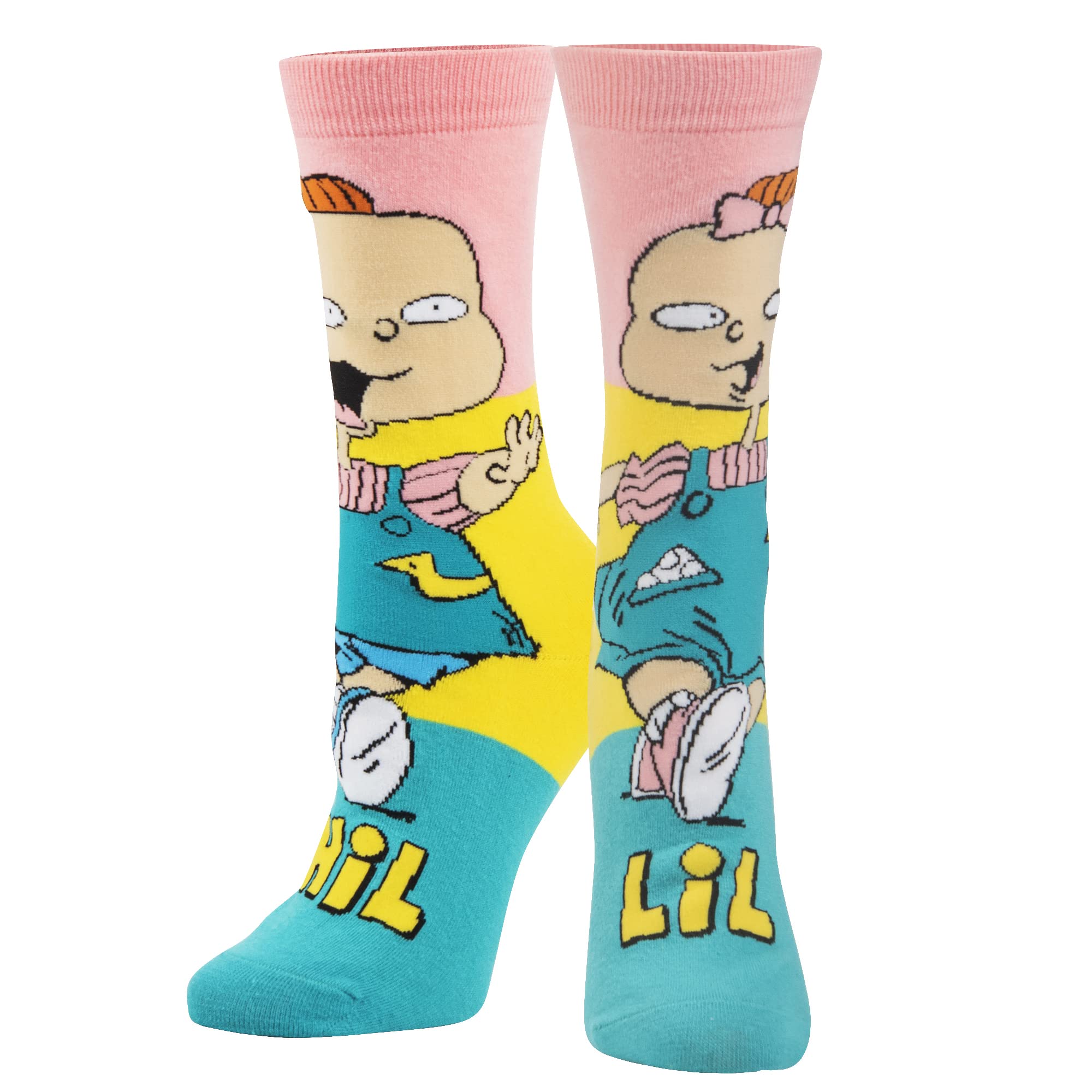– Phil & Lil Rugrats Cartoon Socks - Medium Size for Adults Teens, Funny 90s Nickelodeon Crew Socks, Bright Graphic Print, Unisex Large, Cute Colorful Gift Socks for Fans & Retro TV Lovers