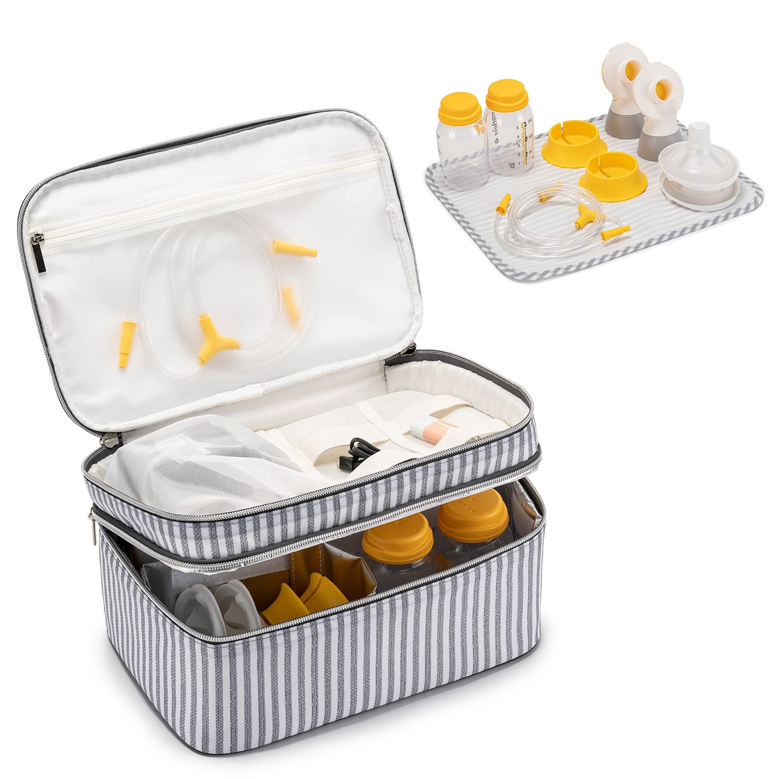 BABEYER Wearable Breast Pump Bag Compatible with Breast Pump and Accessories, Strap