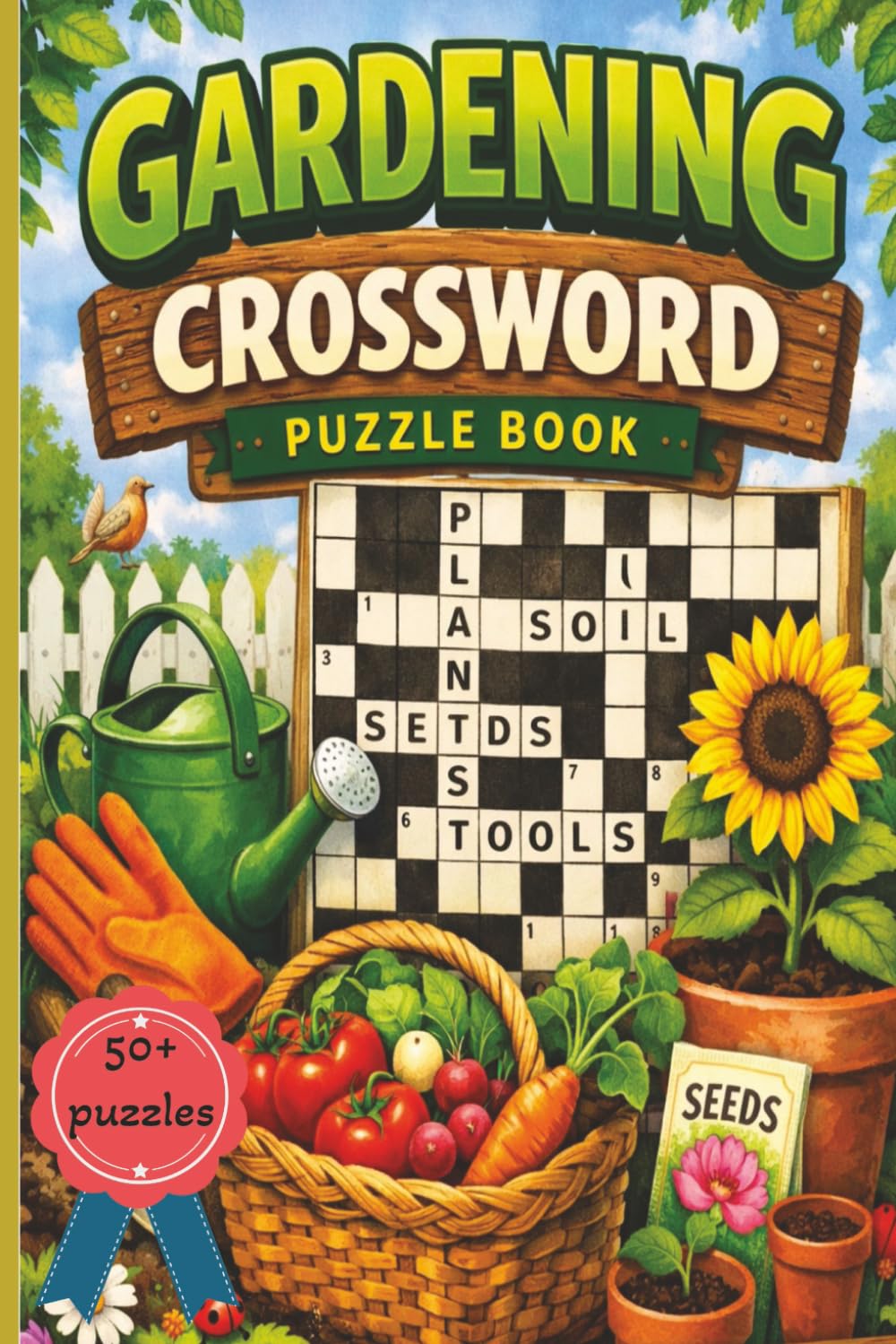 Gardening Crossword: Gardening Crosswords Puzzle book | 50+ crosswords with answers | 9x6 inches over 100 pages | Gift for a gardener