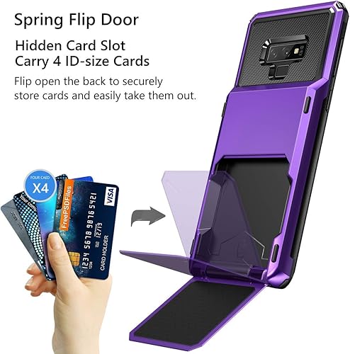 Miniatura 2 de Vofolen Funda para Galaxy Note 9 Funda tipo cartera con 4 ranuras para tarjeta de crédito, soporte para tarjeta de crédito, resistente a los