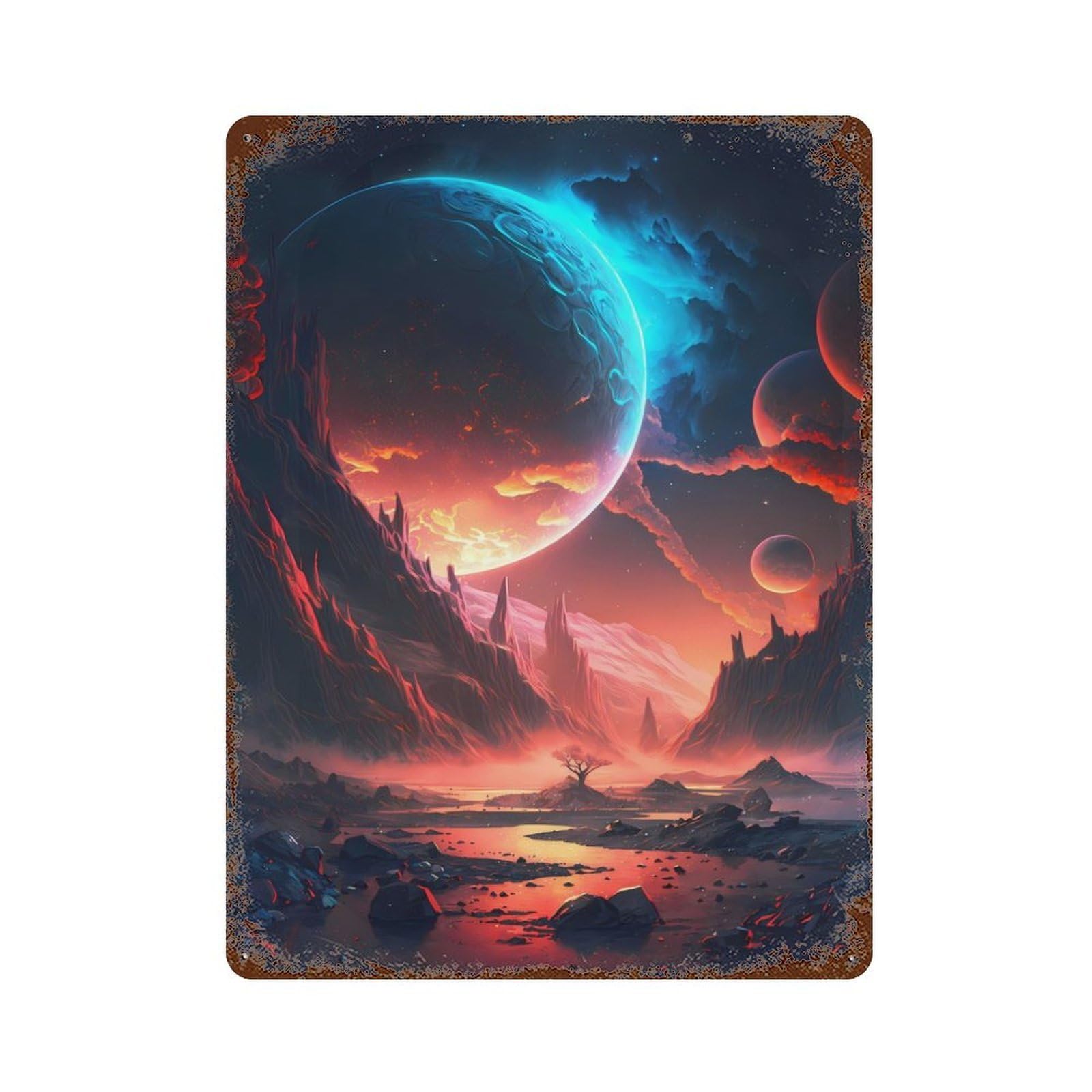 Fantasy Stellar Euphoria Retro Metal Sign 15.7"x11.8", Vintage Wall Decor for Garage, Pub Or Kitchen