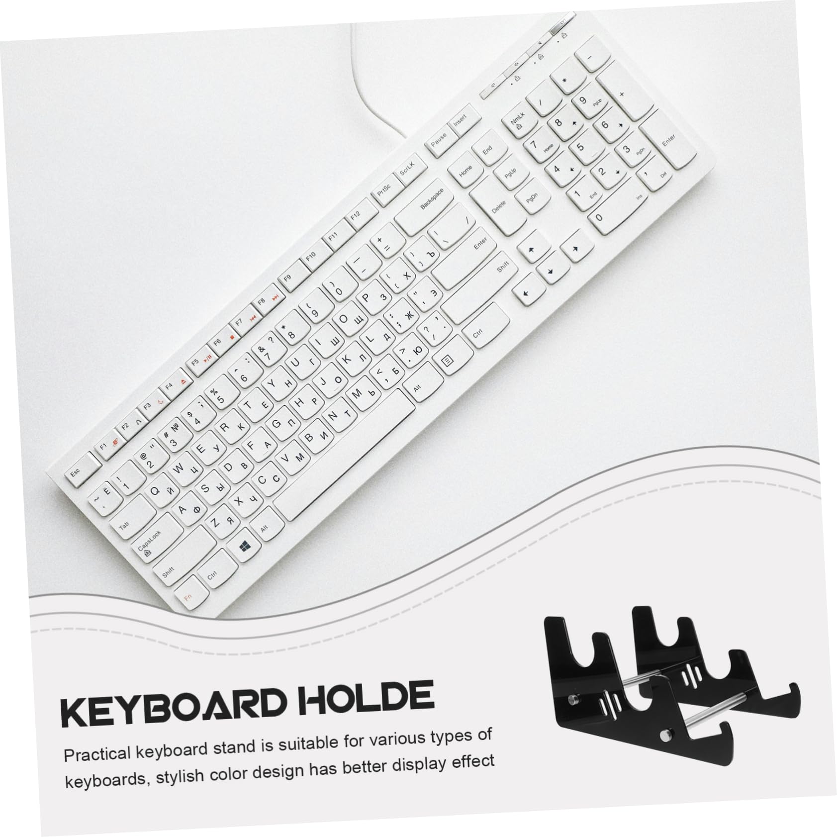 HAPINARY Keyboard Stand Keyboard Support Acrylic Keyboard Holder Tilted Computer Keyboard Holder Mechanical Keyboard Holder Keyboard Display Stand Keyboard Tray Multi Tier Keyboard Holder