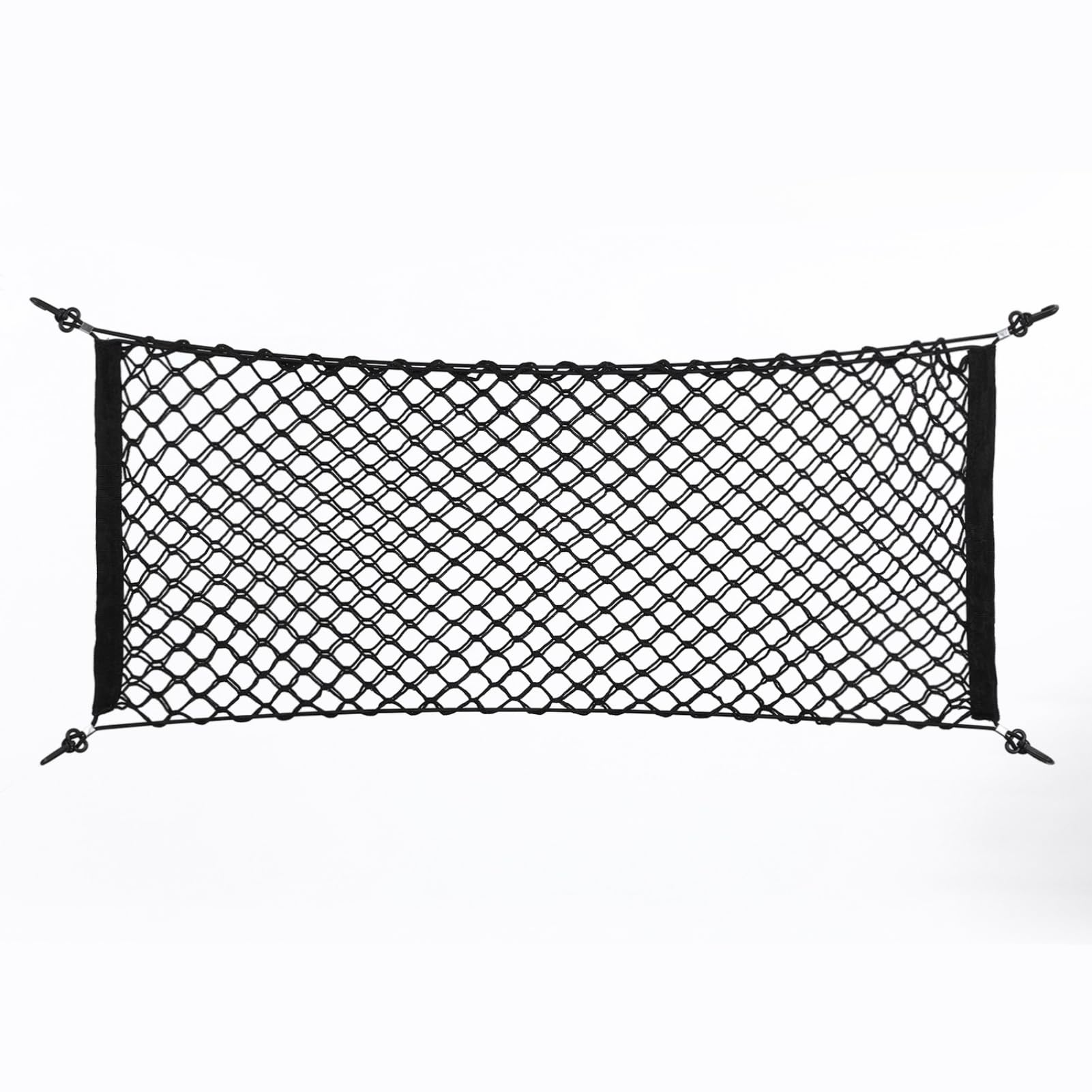 BROCO Car Cargo Net, Adjustable Elastic Nylon Plastic Car Storage Bag Car Trunk Storage Net for campervans, SUV, Truck (100x40cm, Black)