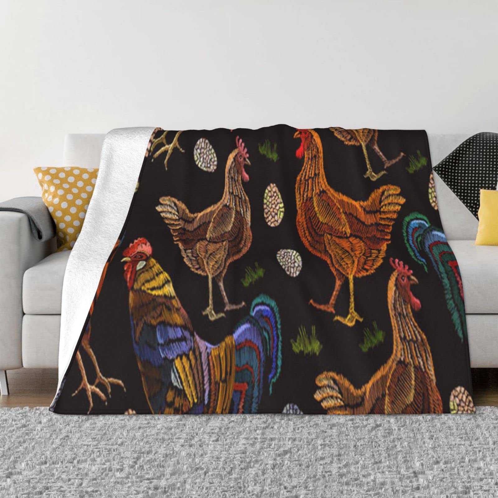 Couverture polaire imprimé poulet pour réchauffer votre canapé et lit