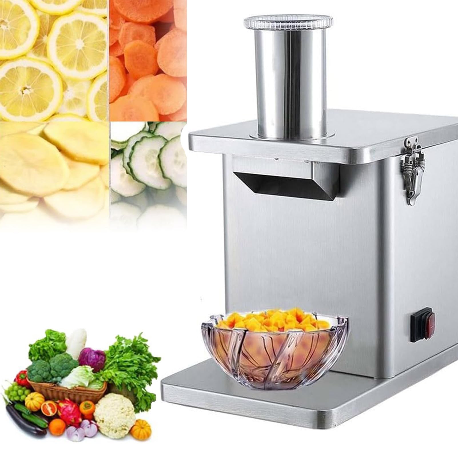Tagliaverdure Commerciale Affettatrice per Verdure Regolabile Tritaverdure Elettrico Tagliaverdure Elettrico Tagliaverdure Tagliacarote Patate Tagliacetrioli Il Tagliaverdure