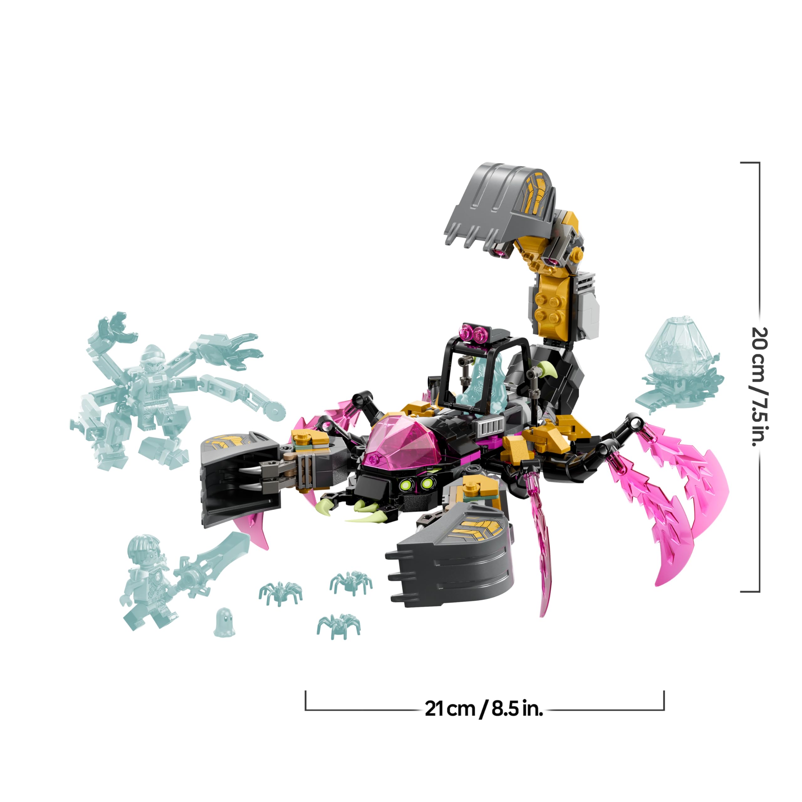 LEGO DREAMZzz 2en1 Excavadora Escorpión de Pesadilla de Juguete - Transformable en Figura de Avispa, 3 Minifiguras y Criatura del Tesoro Naranja Coleccionable - Regalo para Niños de 7+ Años - 71513