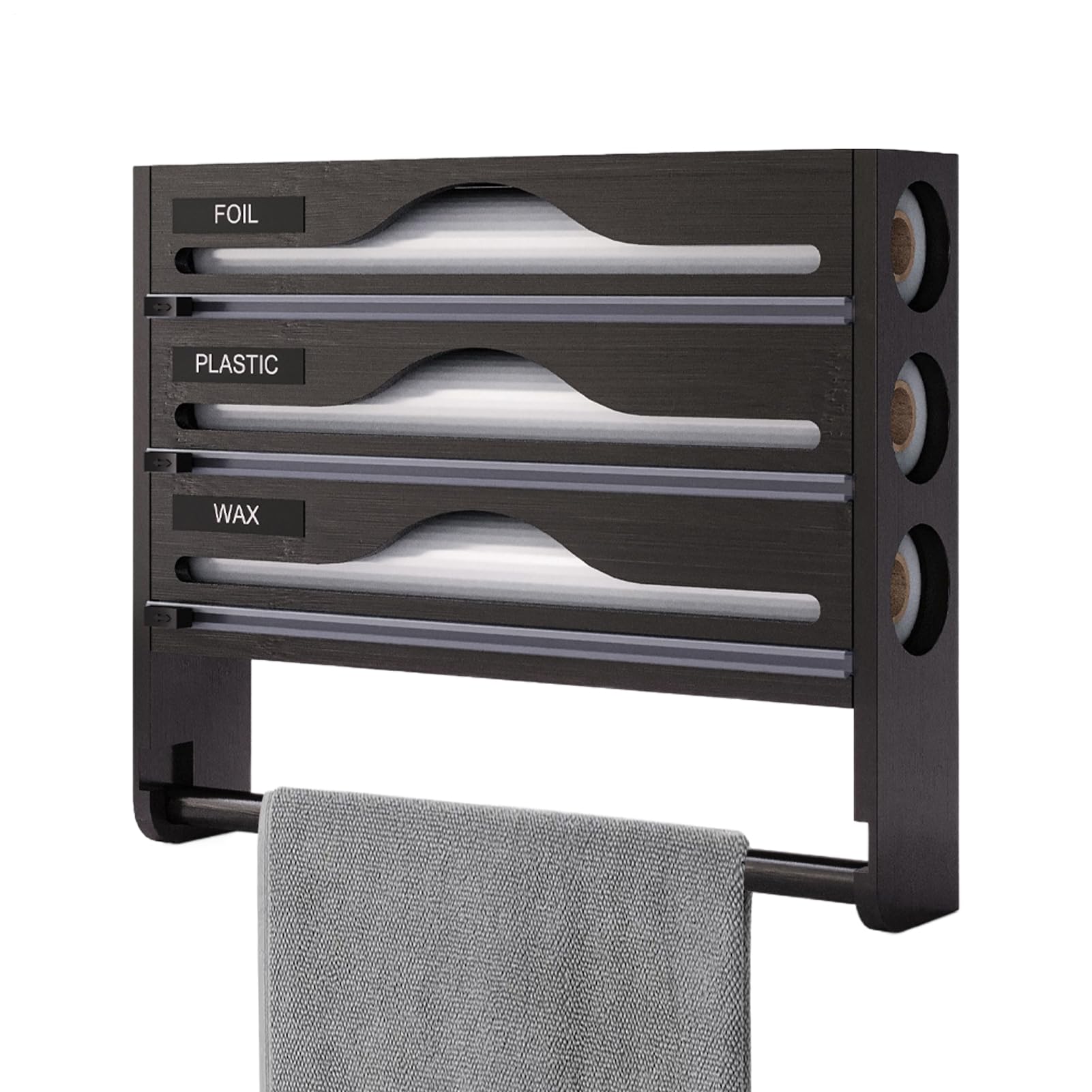 Dispensador De Film para Cocina con Cortador Contenedor | Organizador Papel Aluminio Y Wrap Para Hogar Armario Pared Despensa Apartamento