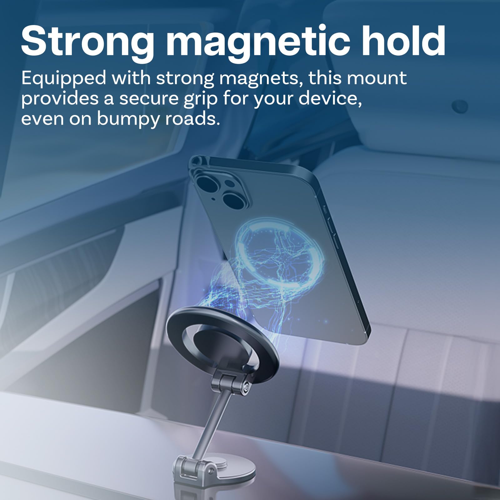 Supporto Auto Magnetico Lamicall Per MagSafe | Braccio Metallico Regolabile | 360° Rotazione | Per IPhone E Smartphone - Foto 3