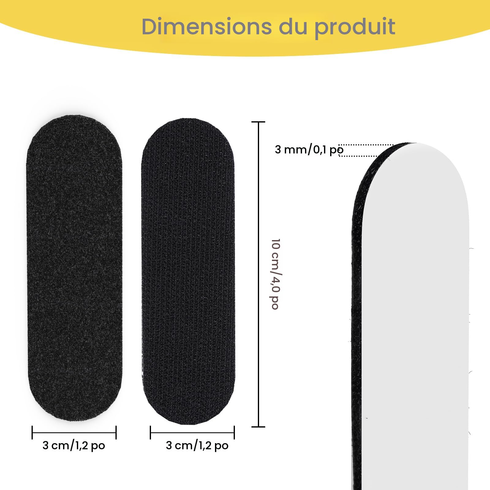 Lot De 20 Rubans Auto-adhésifs Robustes En Nylon De 2,5 X 12