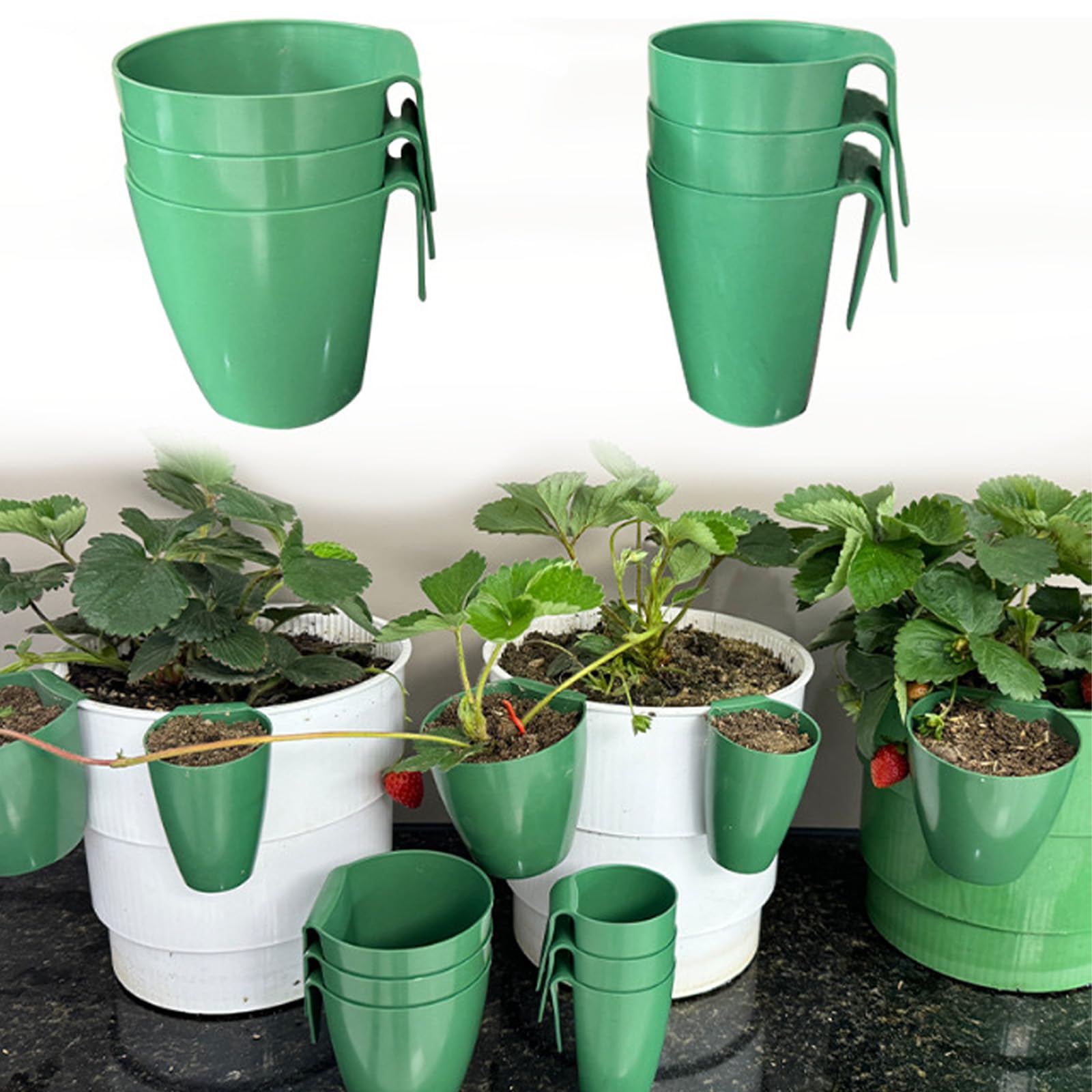 Juego de propagación de fresas para tazas transpirables y tenedores de fijación, diseñado para mejorar el flujo de aire y la salud de las raíces en entornos de invernadero, suministros de