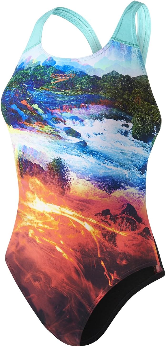Speedo Womens Powerback One Piece Swimsuit - Multicoloured - 30 : Clothing, Shoes & Jewelry