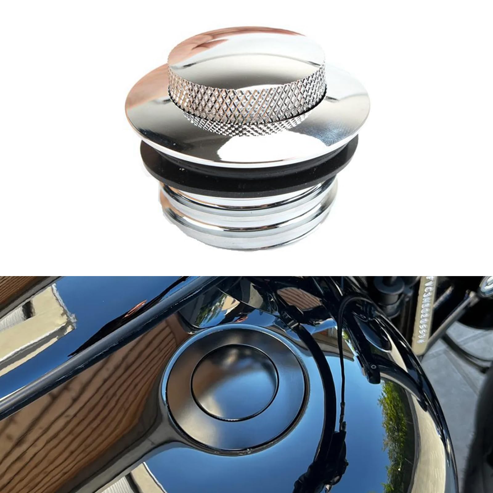 Motorcycle Fuel Oil Gas Tank Cover Press Fuel Tank Pop-Up Gas Cap For Harley Sportster 1200 883 XL 72 Dyna Super Glide CVO Silver