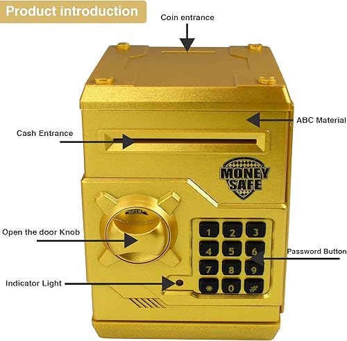 Miniatura 3 de Mini cajero automático de alcancía, cajero automático, el mejor regalo para niños, alcancía de código electrónico, contador de dinero, caja de