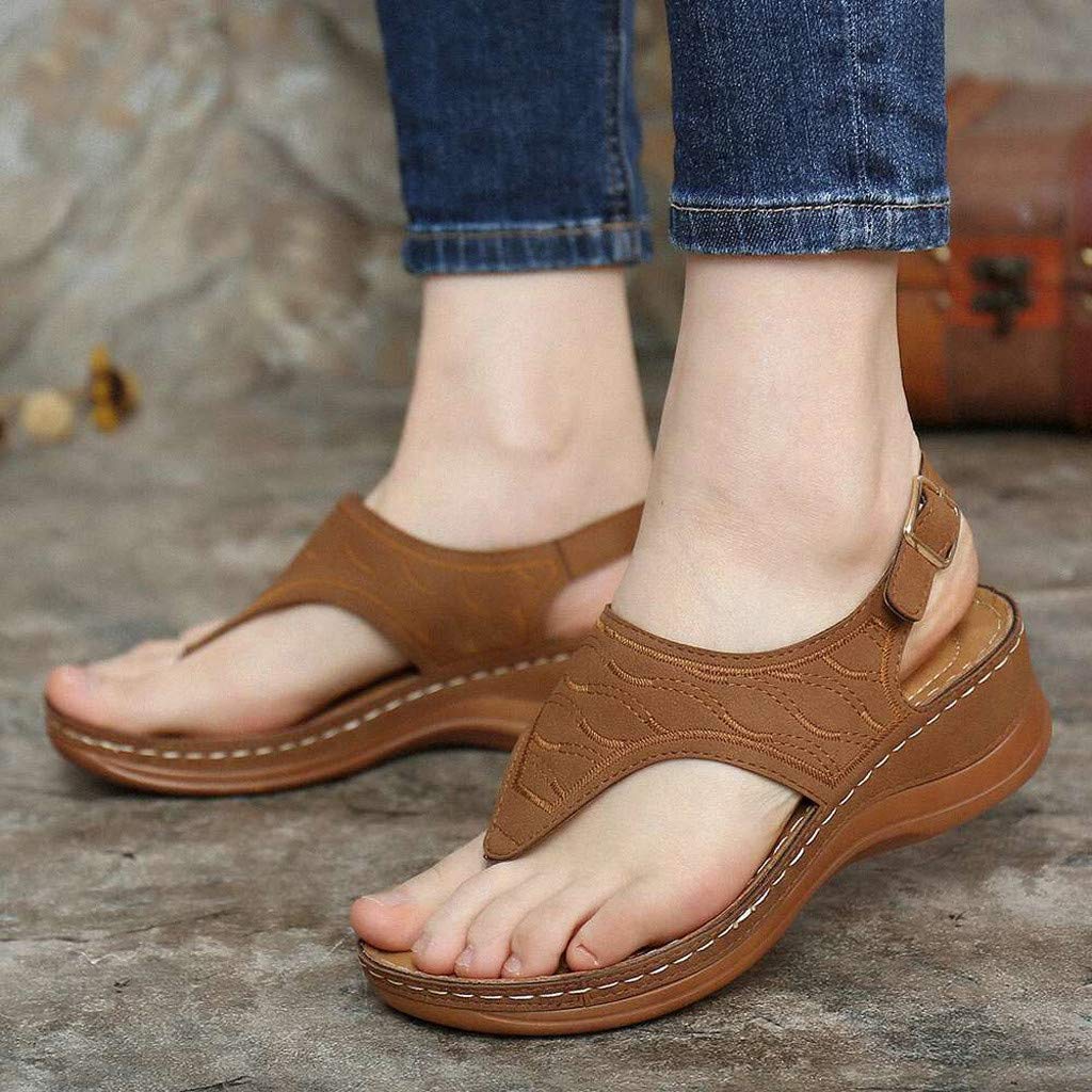 Sandalen Damen Flach Bequeme Offene Plateau Dicker Sohle Flache Zehentrenner Keilsandalen Gepolstert Schick Flip Flops Hausschuhe Beach Damenschuhe 2022 Slides Sommerschuhe Römersandalen