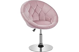 Yaheetech Velvet Tufted Pink Hair Chair Makeup Vanity Accent