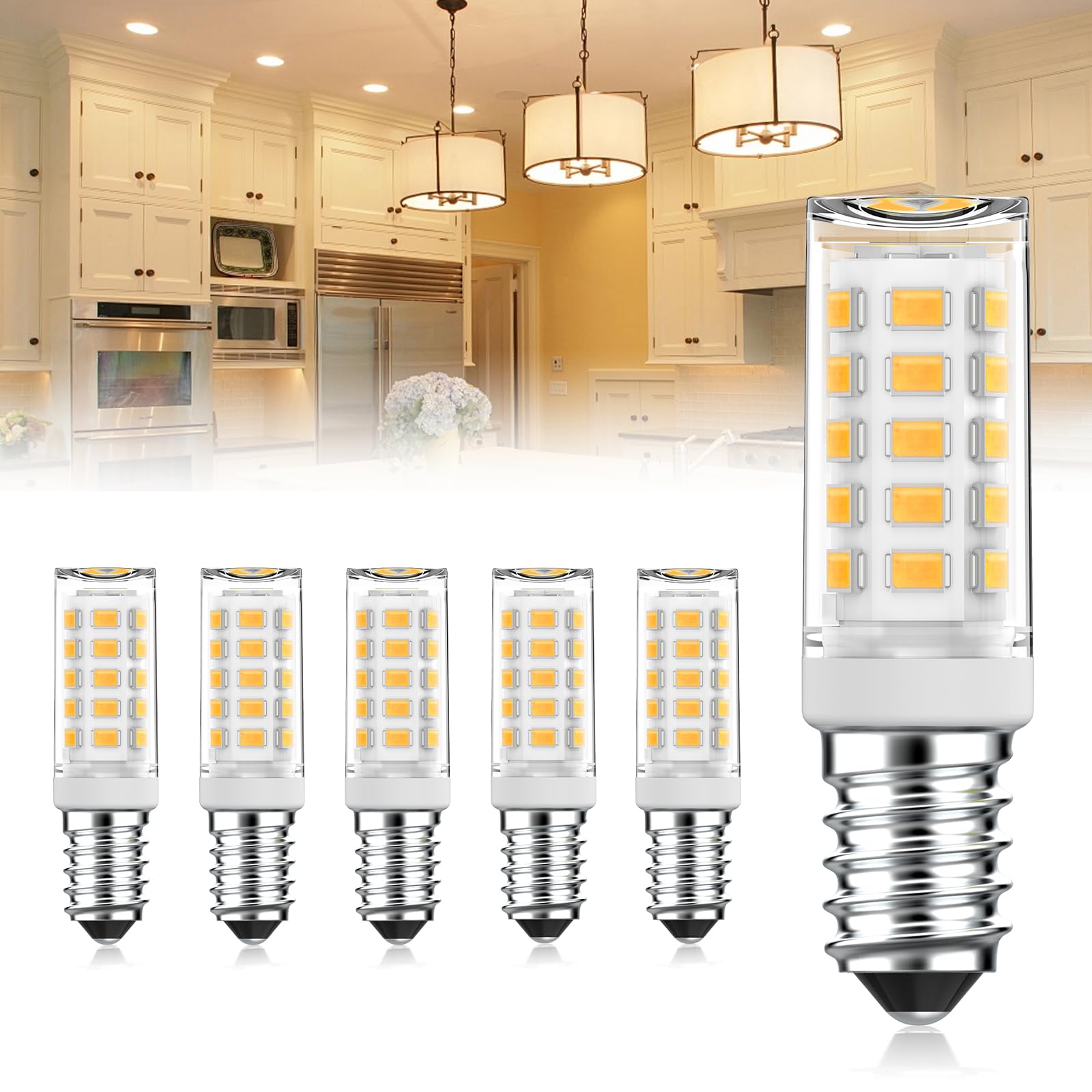 Cxyemt E14 LED Lampen Warmweiß 3000K, 4W Ersatz für 50W 60W Halogenlampen, CRI85, AC230V, 550lm, 360° Abstrahlwinkel, Nicht Dimmbar, Glühbirne E14 LED Birne für Kühlschrank, Dunstabzugshaube, 6er Pack