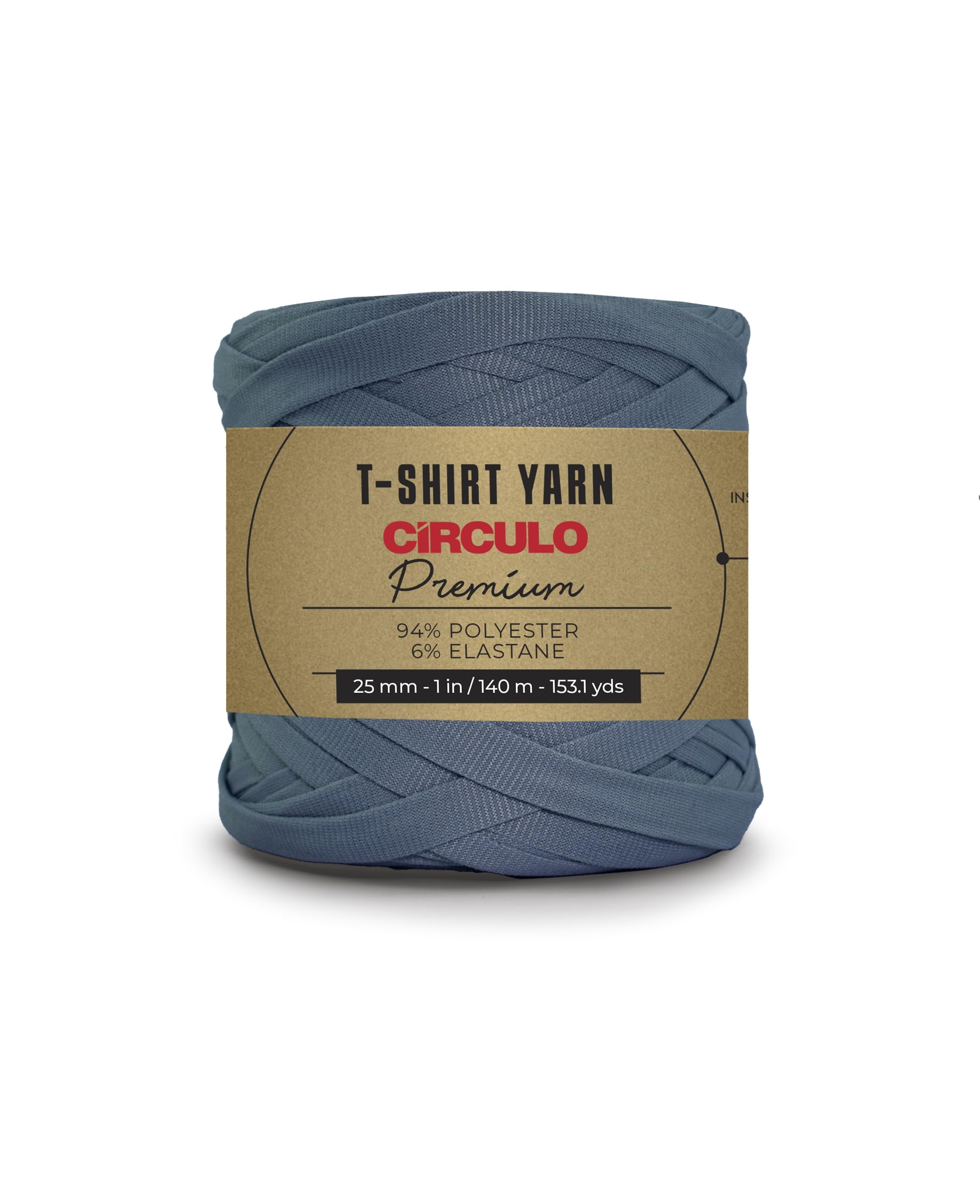 CIRCULO Fettuccini Zpagetti Fil de qualité supérieure pour t-shirt, doux, léger, sans couture, sans nœuds. Facile à utiliser, Fettuccini Zpagetti, fil pour t-shirt pour crochet et tricot - 130 m (1723