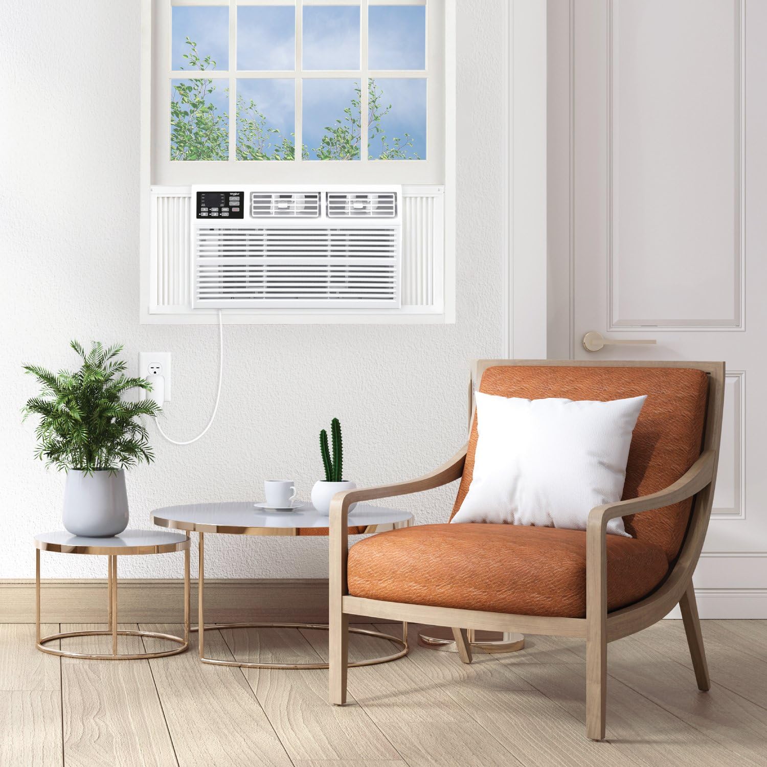 Whirlpool 23,200 BTU 230V Window Air Conditioner with Supplemental Heat, Window Mounted AC Unit with Heater for Apartment, Living Room, Bedroom, Large Rooms up to 1500 Square Feet