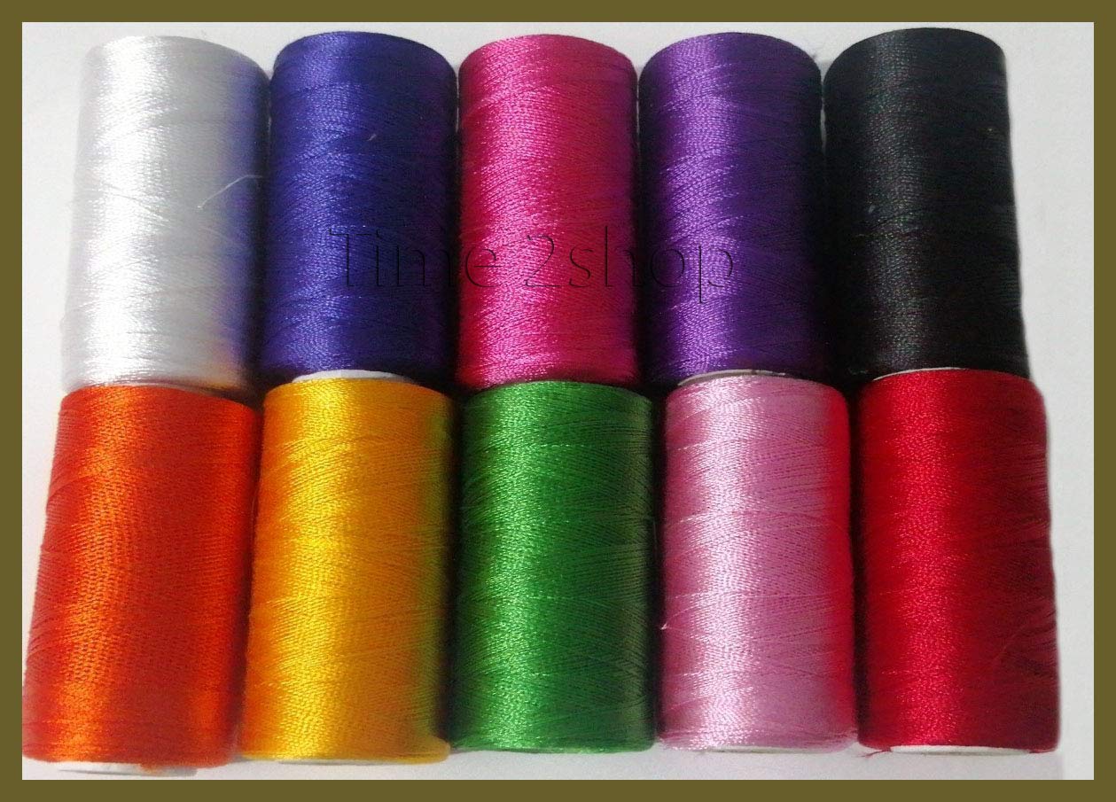 10 Basic Color of Silk Thread spools
